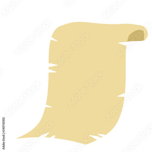 Old paper. Blank papyrus for the text. Ancient document. Flat cartoon template