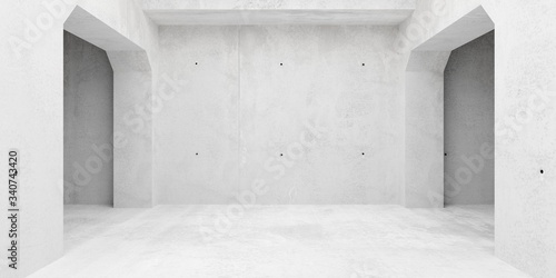 Fototapeta Abstract empty, modern concrete walls room with indirekt light from the ceiling,