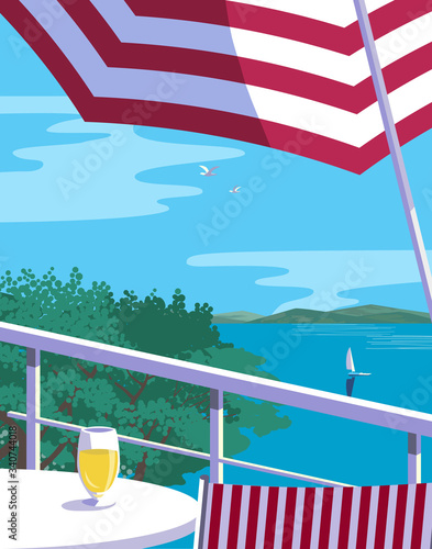 Summer outdoor leisure time background flat vector