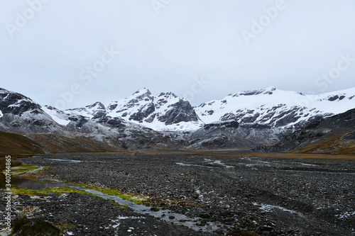 mountain landscape with snow in antarctica