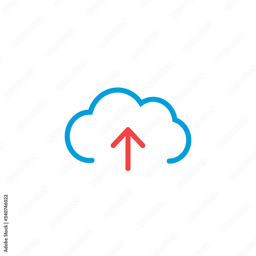 Cloud upload linear icon, cloud data storage information app. Stock Vector illustration isolated on white background. Cloud upload linear icon, cloud data storage information app. Stock Vector illustration isolated on white background.