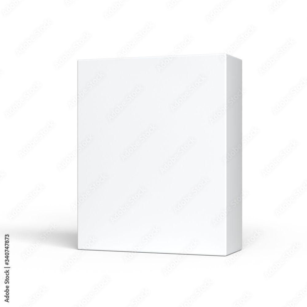 Product box mockup isolated on white. Course cover template. 3d render Product box mockup isolated on white. Course cover template. 3d render