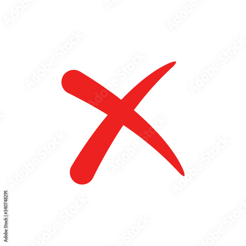 Cross icon flat vector design, cancel symbol.