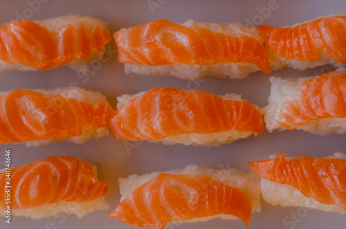 Homemade nigiri sushi