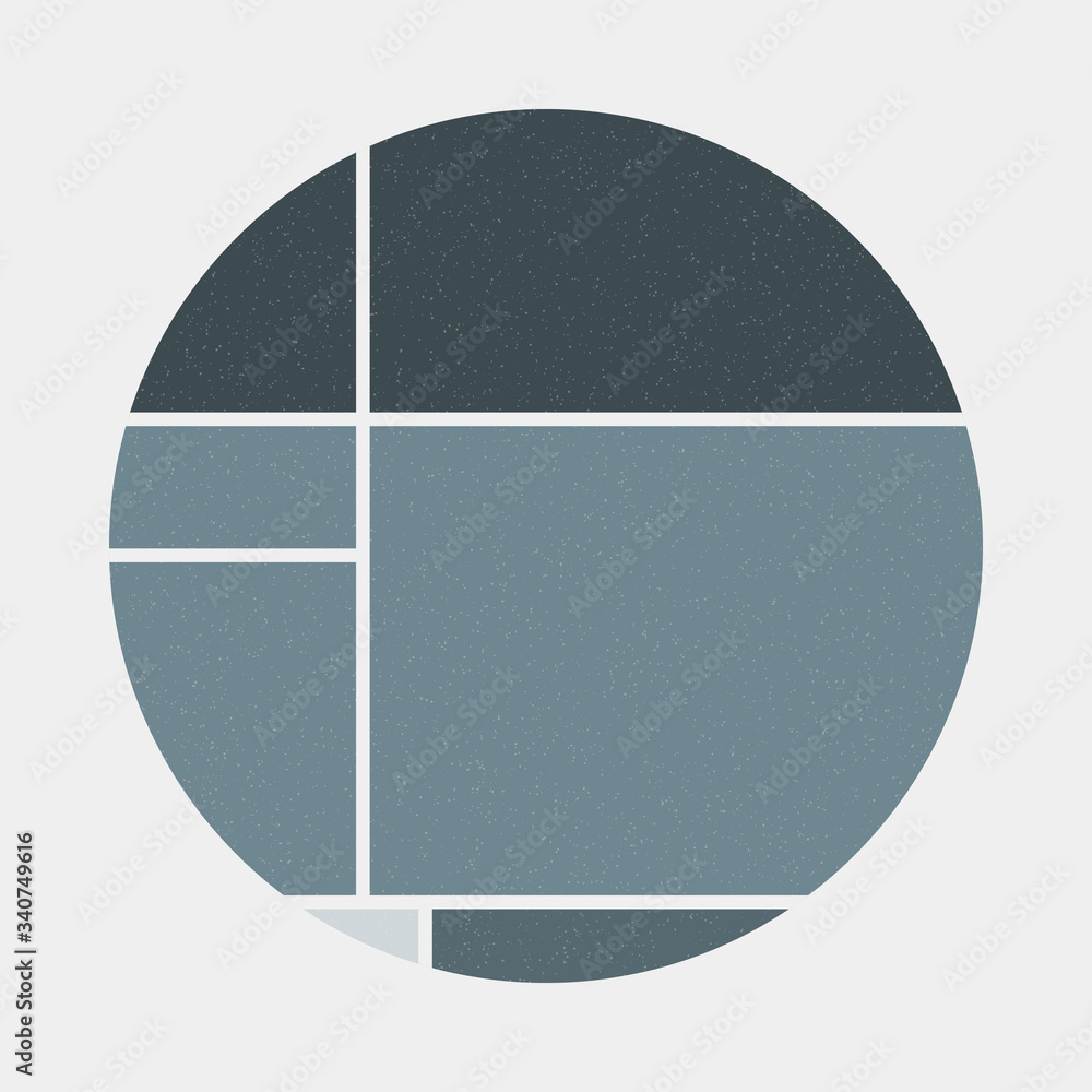 Mondrian style art colorful logo design illustration