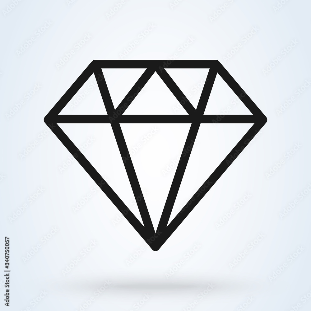 Diamond outline icon, modern minimal design. illustration Diamond outline icon, modern minimal design. illustration