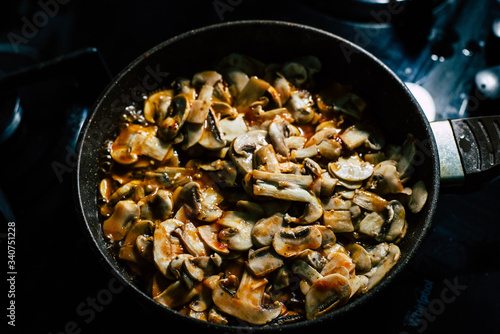 Roast the mushrooms in an old dirty frying pan
