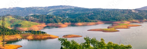 the beautiful panoramic view of umiam lake in shillong in meghalaya