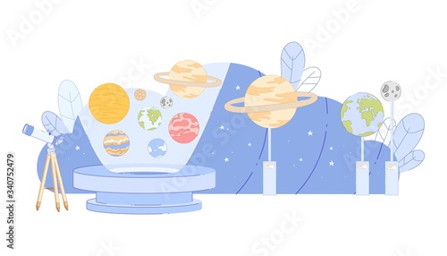 Planetarium with Solar System Projection Telescope
