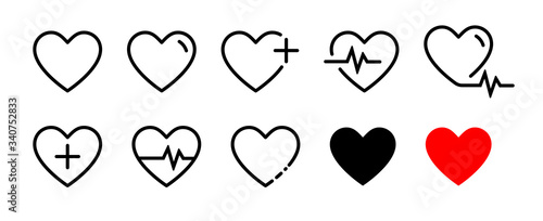 Canvas-taulu Heart vector icons