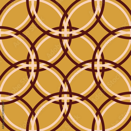 Colorful abstract round geo seamless pattern. Thin line circle geometric background. Vector illustration.   
