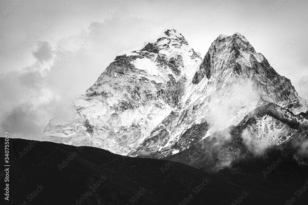 Rocky mountains near village Dingboche, Himalaya, Nepal