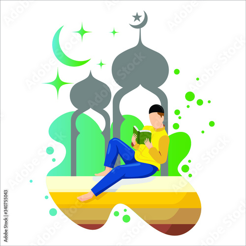 man and woman studying and reading the holy quran in their daily activity