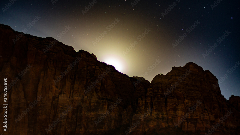 Night lights in Zion National Park Night lights in Zion National Park