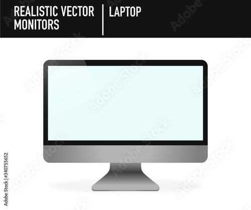 Dibujo realista de monitor. Computador de escritorio