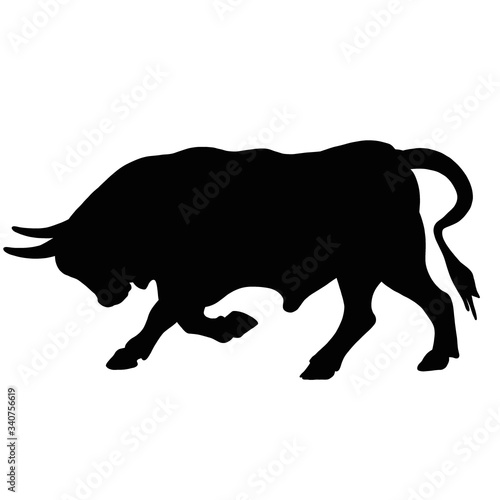 Buffalo icon. Black silhouette of a bull
