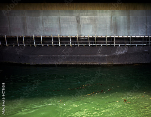 Hydroelectric power generating man made dam photo