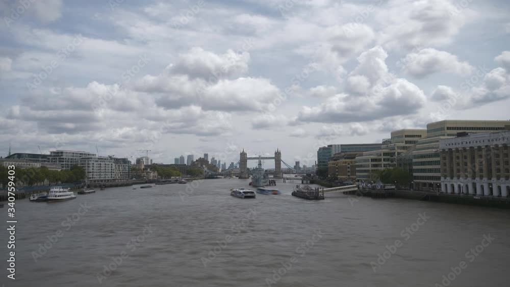 Time lapse. Clouds gliding across the Thames river in London. Time lapse. Clouds gliding across the Thames river in London.