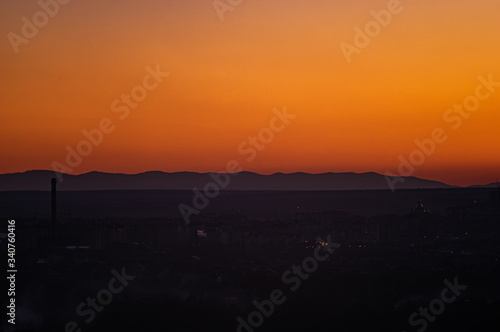 Sunset over the Ukrainian city © onyx124