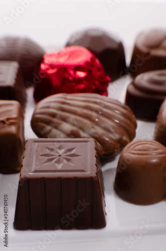 delicious and tasty assortment of chocolate bonbons