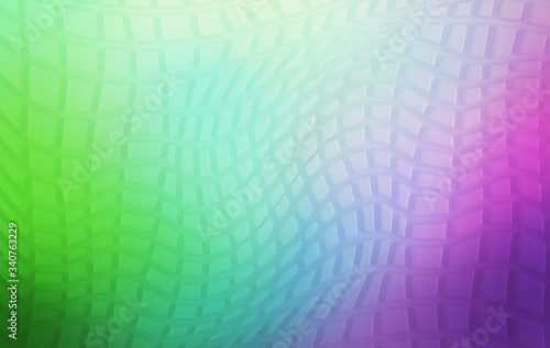 3D squares abstract background. Realistic wall of wavy cubes. Three-dimensional render illustration.