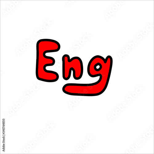 The abbreviated word English is red.