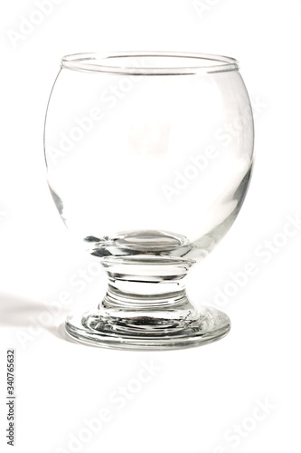 empty glass cup on a white background