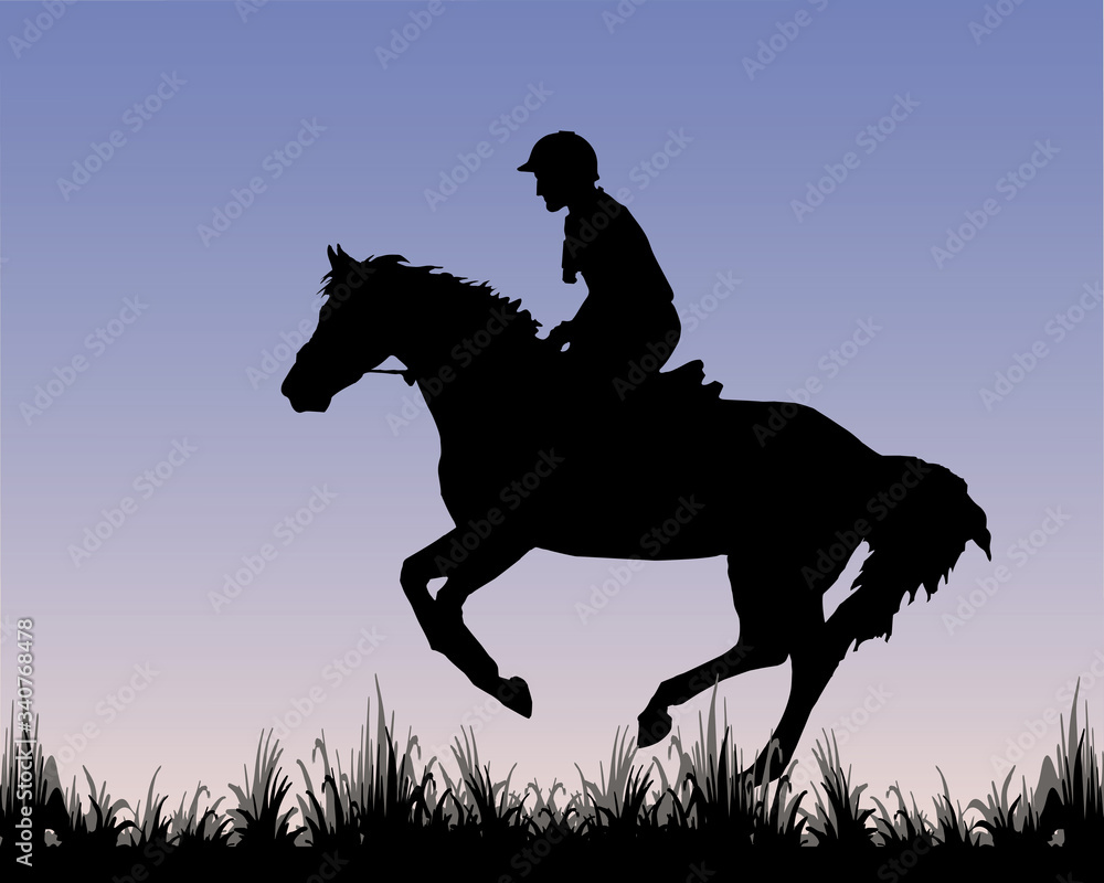rider on a horse galloping at a reduced gallop, black isolated silhouette on a white background
rider on a horse galloping at a reduced gallop, black isolated silhouette on a white background