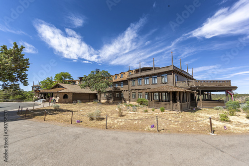 GRAND CANYON, USA - JULY 2018: The El-Tovar Restaurant Lodge is a famous tourist attraction