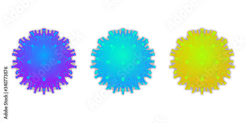 Set of Icon of Coronavirus. Low poly concept covid-19. Multicolored symbols isolated on a transparent background.