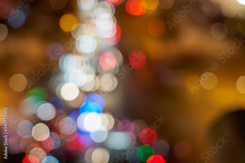 Night city lights bokeh. Colorful circles. Background.
