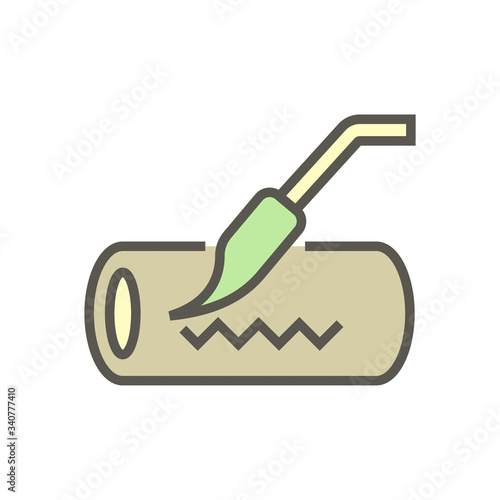 Air conditioner installation tool vector icon set design, editable stroke.