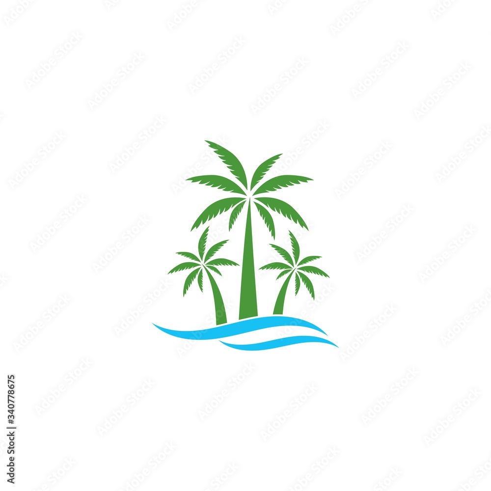 Summer travel logo concept vector icon template