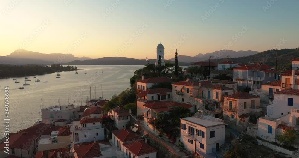 Sunset on the island of Poros. Greece Sunset on the island of Poros. Greece