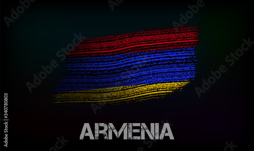 Flag of the Armenia. Vector illustration in grunge style with cracks and abrasions. Good image for print