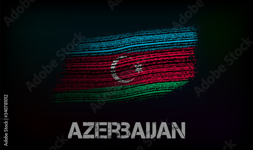 Flag of the Azerbaijan. Vector illustration in grunge style with cracks and abrasions. Good image for print