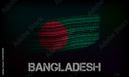 Flag of the Bangladesh. Vector illustration in grunge style with cracks and abrasions. Good image for print photo