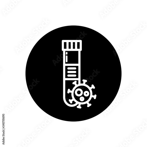 coronavirus detection infection laboratory line icon, vector illustration