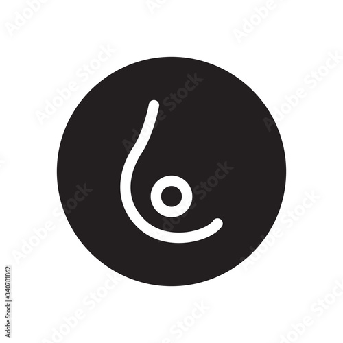 female breast line icon, vector illustration