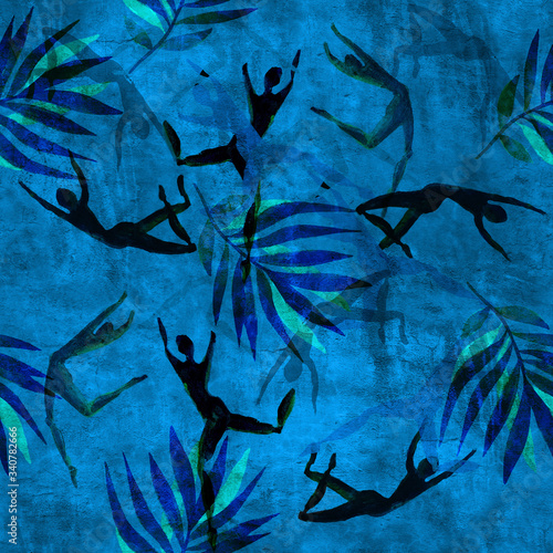 Seamless repeat pattern featuring hand painted elements. 32cmx32cm repeat.
