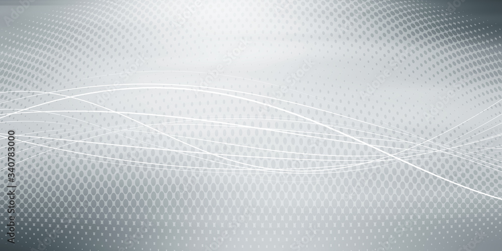 Gray halftone pattern with white line motion backdrop wallpaper. Clean Grey geometric background. Gray halftone pattern with white line motion backdrop wallpaper. Clean Grey geometric background.