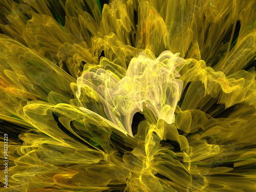 Abstract Illustration - Strings of Chaotic Plasma Energy, Colorful Fractal Multicolor Lightning, Energy Discharge, Scientific Plasma Study. Digital Flames, Artistic Design