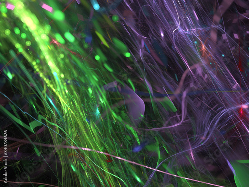 Abstract Colored Illustration - Soft Iridescent Colorful Cloud of Brilliant Energy, Glowing Plasma. Smoke, Energy Discharge, Digital Flames, Artistic Design. Minimal Soft Background Image