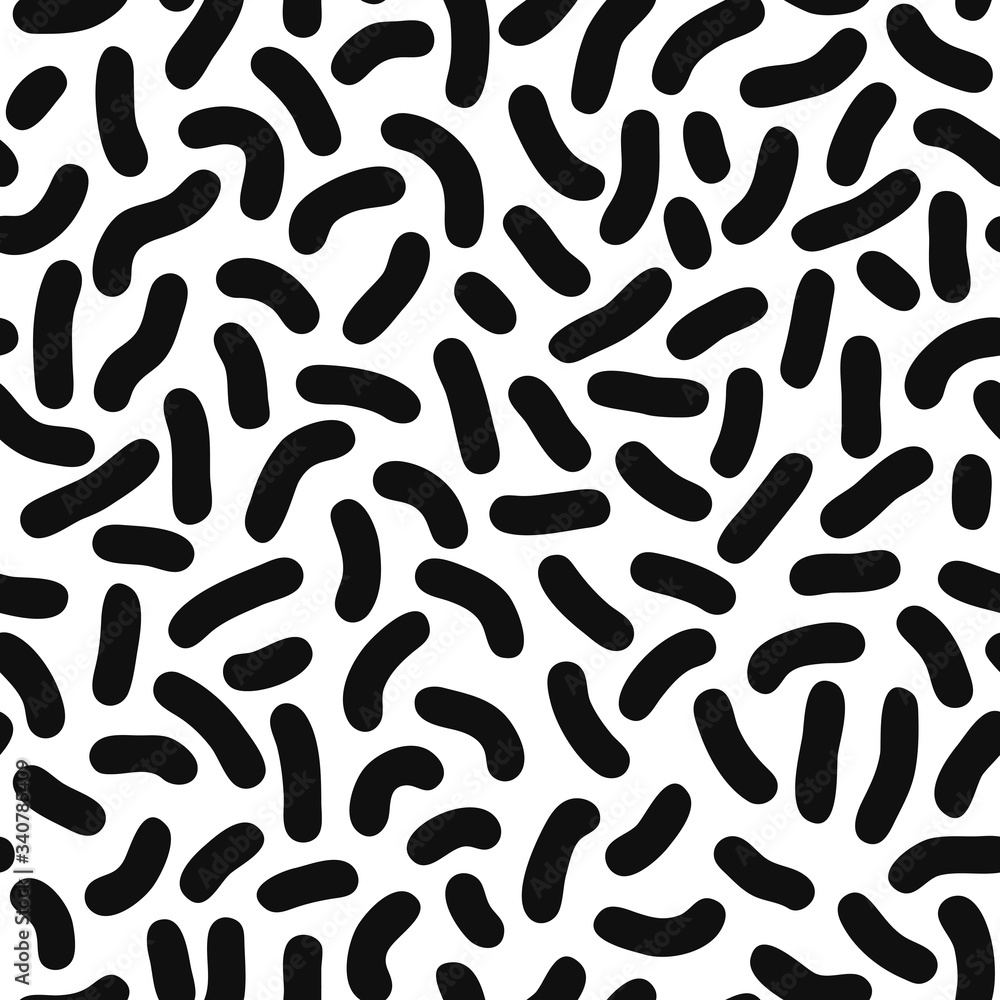 Seamless pattern. Abstract black spots. Vector background.