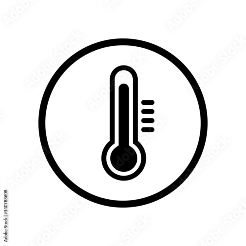 Black over high temperature sign / icon, simple graphic safety indicator flat design pictogram concept vector for app label logo web banner button ui ux interface elements isolated on white background