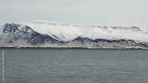 Wallpaper Mural Long shot right to left pan of Reykjavik snowy Esja mountain Torontodigital.ca