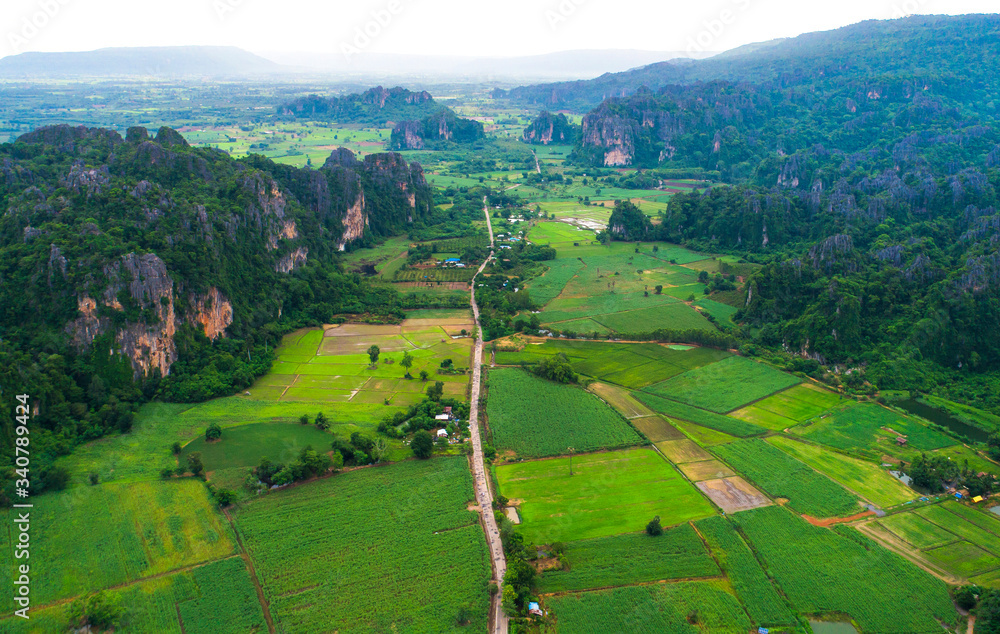 View of Noen Maprang District Phitsanulok, Thailand