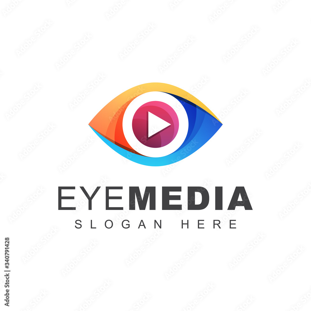 color Eye visual media logo, look media technology or multimedia logo design vector template color Eye visual media logo, look media technology or multimedia logo design vector template