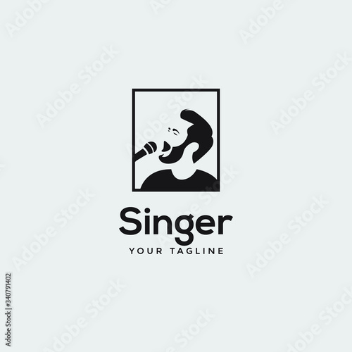 awesome modern singer or choir logo template	
