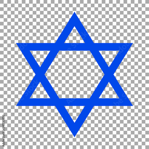 Star of David icon isolated on transparent background. Religious symbol. Vector illustration
